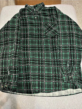 Puritan Plaid Button Down in Green & Black Like New